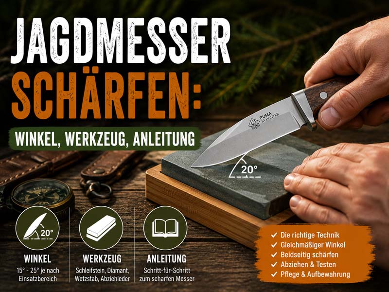 Jagdmesser schärfen: Winkel, Werkzeug, Anleitung